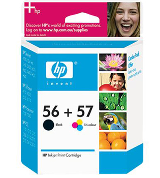 Genuine HP Inkjet Cartridge 56 BK +57 Color (Twin Pack)